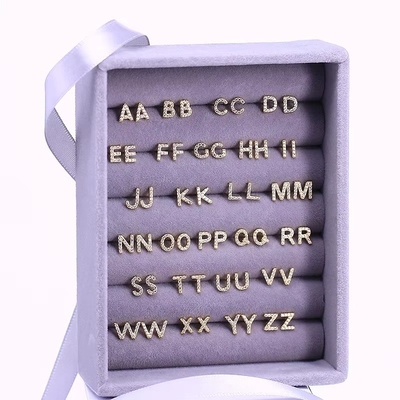 Moda de plata esterlina A-z Alfabeto de los aretes 18k Oro Revestido 925 de plata de las letras de los aretes Stud