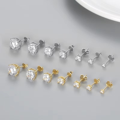 Los pendientes de la moda coreana joyería 925 plata esterlina clásico de diamantes mono pendientes de 2-10 mm de zircónia pendientes para mujeres