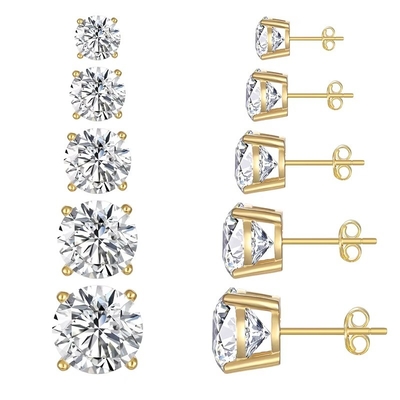 Los pendientes de la moda coreana joyería 925 plata esterlina clásico de diamantes mono pendientes de 2-10 mm de zircónia pendientes para mujeres