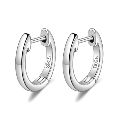 Revestido de oro 925 Sterling Plain Silver Cuff Ahorro de oro Vermeil Hoop Huggie Pequeños Orecillos Stud Mujeres Joyería
