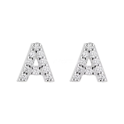925 Sterling Silver Letter Earring Studs ABC Jewelry Stud Earrings With Rhodium Plated para mujeres