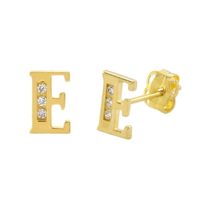 Modas de moda de plata esterlina con pendientes personalizadas joyas de oro 18K con pendiente de letras de moda