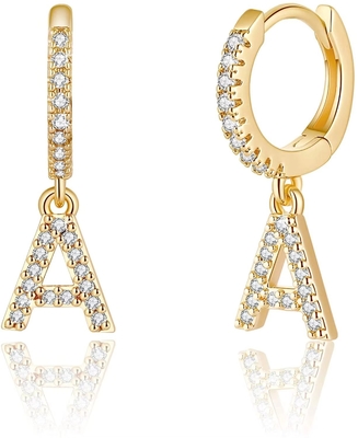 Modas de moda de plata esterlina con pendientes personalizadas joyas de oro 18K con pendiente de letras de moda