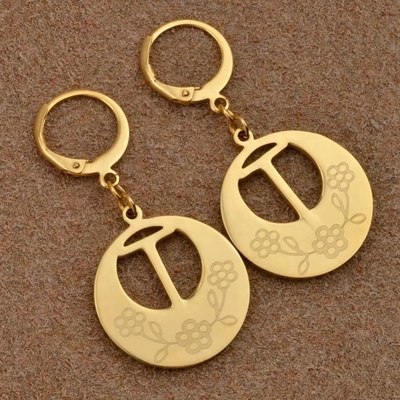 Modas de moda de plata esterlina con pendientes personalizadas joyas de oro 18K con pendiente de letras de moda
