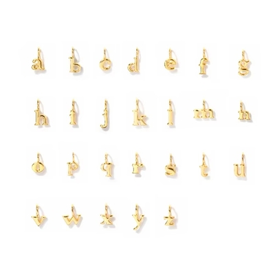 18k Oro Revestido 925 Plata Esterlina Metal 26 Letras Iniciales del Alfabeto Collares de Encanto