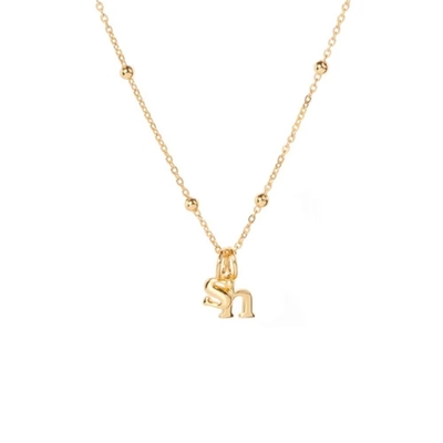 18k Oro Revestido 925 Plata Esterlina Metal 26 Letras Iniciales del Alfabeto Collares de Encanto