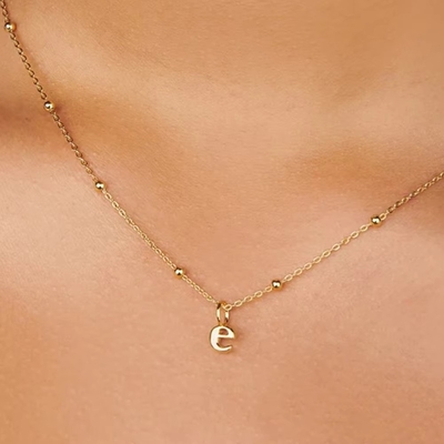 18k Oro Revestido 925 Plata Esterlina Metal 26 Letras Iniciales del Alfabeto Collares de Encanto