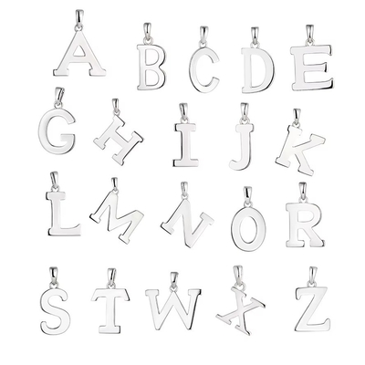 925 de plata esterlina letra del alfabeto collar colgante personalizado charms iniciales joyería