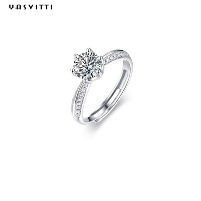 ODM de 0.07oz los 0.57in Sterling Silver Faith Ring alrededor del anillo cortado de la circona cúbica