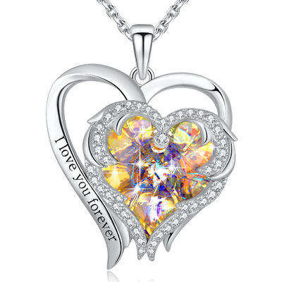 SGS en forma de corazón de la tarjeta del día de San Valentín 925 6.23g el 1.18in Sterling Silver Heart Pendant Necklace