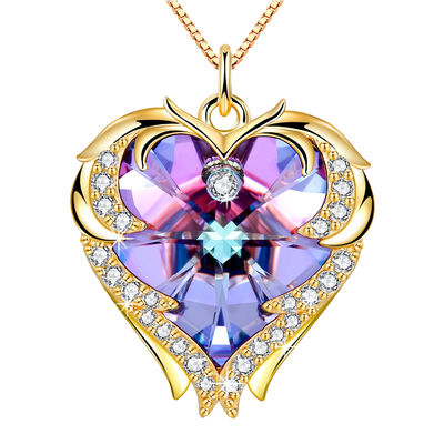 Rose Gold hipoalérgica 18 pulgadas collar pendiente del corazón de plata sólido de 8,2 gramos