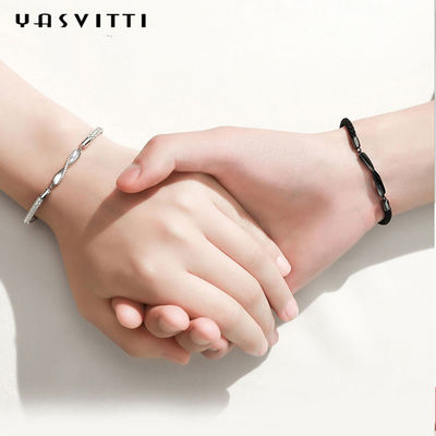 pulsera de la secuencia del negro de los 8.7in 7g Sterling Silver Jewelry Bracelets 3A CZ