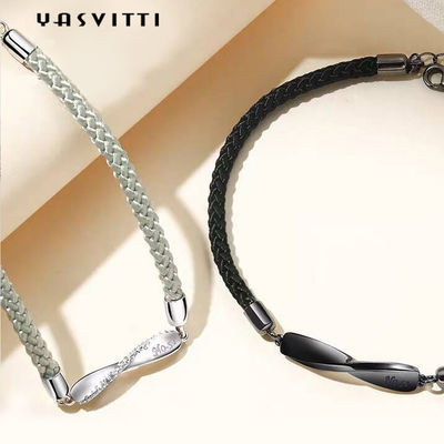 pulsera de la secuencia del negro de los 8.7in 7g Sterling Silver Jewelry Bracelets 3A CZ