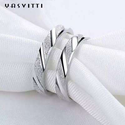2.11g SGS del anillo de Sterling Silver Rings Silver Engraved del sólido del festival 19m m