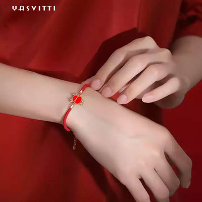 el 19.5cm ODM rojo de la pulsera de la secuencia de Sterling Silver Jewelry Bracelets Heart CZ de 2,9 gramos