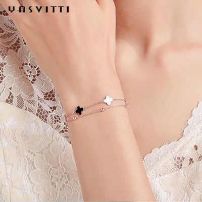 pulsera de plata sin plomo del resbalador de la pulsera 925 del trébol de la hoja 0.12oz cuatro de los 20cm