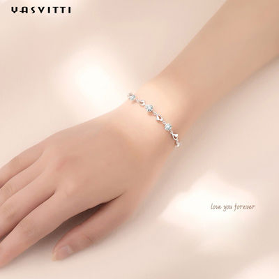 ODM de plata de la pulsera del corazón de los 7.9in 4.6g Sterling Silver Jewelry Bracelets Sterling