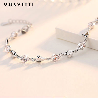 ODM de plata de la pulsera del corazón de los 7.9in 4.6g Sterling Silver Jewelry Bracelets Sterling