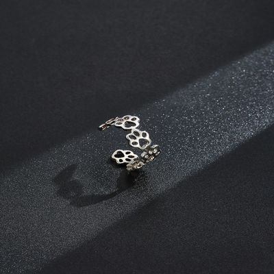 Hombres de la pata S925 Sterling Silver Opening Ring Fashion del animal doméstico y anillos de las mujeres