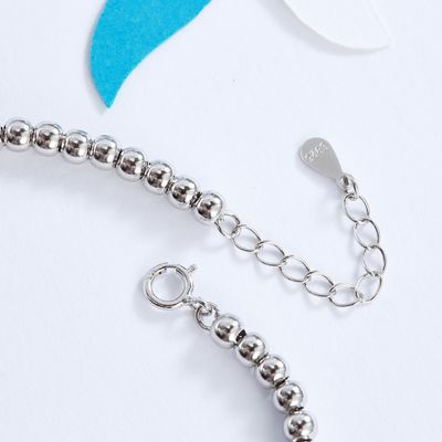 Pulsera de plata del resbalador del regalo unisex de la pulsera de la cola de los pescados de la CZ 2 Gram19x0.35cm