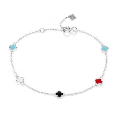 SGS de la pulsera de la circona cúbica de la cola de la sirena de la pulsera de la hoja 1.1g cuatro del 18cm