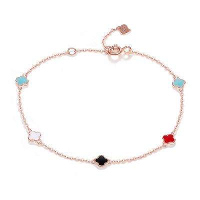 SGS de la pulsera de la circona cúbica de la cola de la sirena de la pulsera de la hoja 1.1g cuatro del 18cm