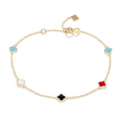 SGS de la pulsera de la circona cúbica de la cola de la sirena de la pulsera de la hoja 1.1g cuatro del 18cm
