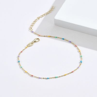 los 21.2cm pulsera S925 de la circona cúbica de Sterling Silver Rainbow Bracelet Unisex de 0,8 gramos