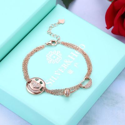 Pulseras de Rose Gold Sterling Silver Jewelry