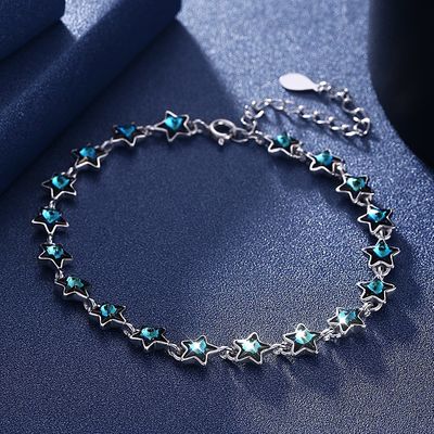 ODM de Crystal Bracelet de la plata de los 21.7cm 0.22oz Sterling Silver Slider Bracelets Fiance