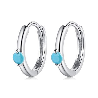 0.08oz ODM del pendiente del aro del verde de Sterling Silver Jewelry Earrings Festival de 2,3 gramos