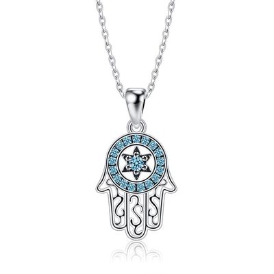 collar pendiente de la mano de 14.5x11m m 220mg Sterling Silver Jewelry Necklaces Turkish los 48cm