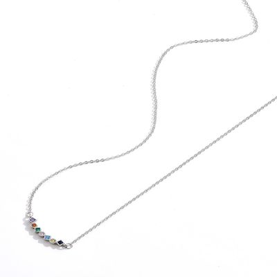 collar para hombre de la circona cúbica de los 45.5cm 0.07oz Sterling Silver Necklace Chains 5A