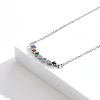 collar para hombre de la circona cúbica de los 45.5cm 0.07oz Sterling Silver Necklace Chains 5A