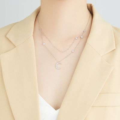 ODM del collar de la cadena del doble del 18in 2.9g Sterling Silver Necklace Chains AAAAA CZ