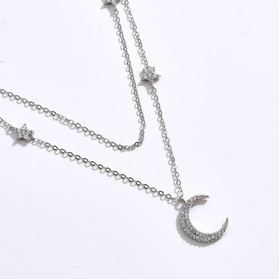 ODM del collar de la cadena del doble del 18in 2.9g Sterling Silver Necklace Chains AAAAA CZ