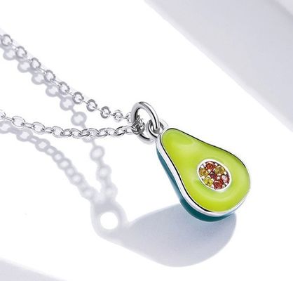 el 1.1x0.8cm 5A 17,7” Sterling Silver Jewelry Necklaces pendiente en forma de pera 2.9g