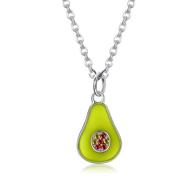 el 1.1x0.8cm 5A 17,7” Sterling Silver Jewelry Necklaces pendiente en forma de pera 2.9g