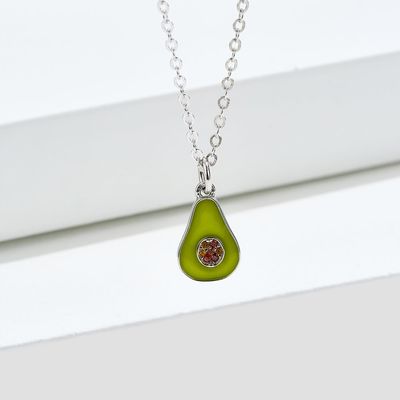 el 1.1x0.8cm 5A 17,7” Sterling Silver Jewelry Necklaces pendiente en forma de pera 2.9g