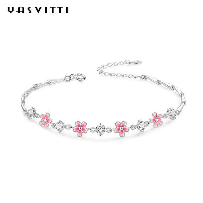 Zircon Cherry Blossom Bracelet de 0.16oz los 0.19m Sterling Silver Jewelry Bracelets S925