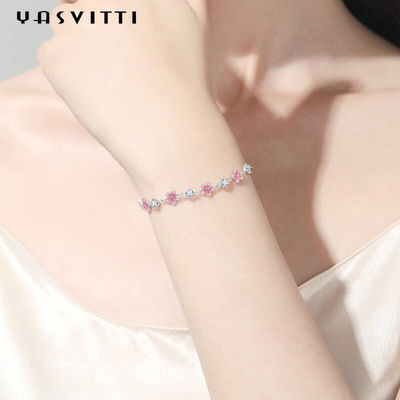 Zircon Cherry Blossom Bracelet de 0.16oz los 0.19m Sterling Silver Jewelry Bracelets S925