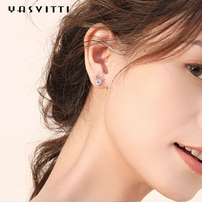 Joyería de lujo de los pendientes de las señoras del pequeño de los ciervos de la moda del regalo de la joyería de la Navidad de los pendientes diamante artificial blanco azul de la personalidad