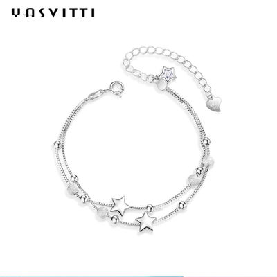 ODM de la pulsera del resbalador de la bola de los 20.5cm 3gram Sterling Silver Jewelry Bracelets Silver