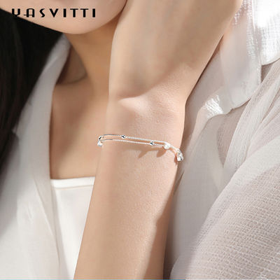 ODM de la pulsera del resbalador de la bola de los 20.5cm 3gram Sterling Silver Jewelry Bracelets Silver