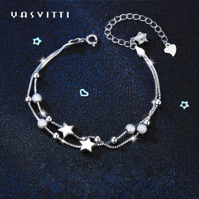 ODM de la pulsera del resbalador de la bola de los 20.5cm 3gram Sterling Silver Jewelry Bracelets Silver