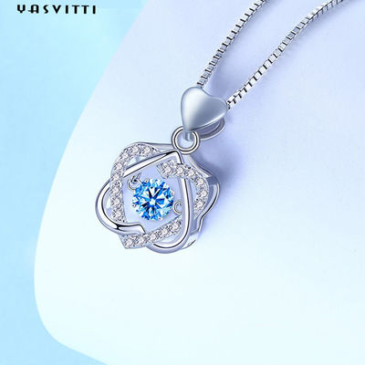collar acentuado de la estrella del corazón seis del 1.2x2cm 2.2g Sterling Silver Jewelry Necklaces S925