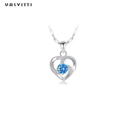 ODM pendiente de Crystal Necklace Festival Silver Heart de la piedra preciosa del oro de 210m m 0.15oz 14k