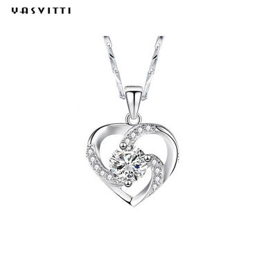 ODM pendiente de Crystal Necklace Festival Silver Heart de la piedra preciosa del oro de 210m m 0.15oz 14k