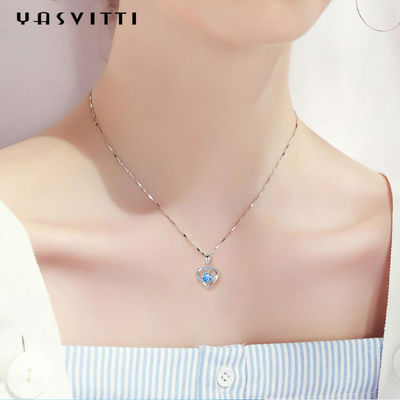 ODM pendiente de Crystal Necklace Festival Silver Heart de la piedra preciosa del oro de 210m m 0.15oz 14k