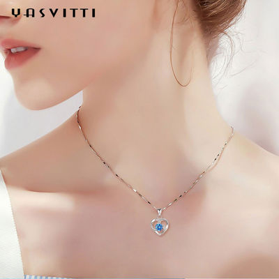 ODM pendiente de Crystal Necklace Festival Silver Heart de la piedra preciosa del oro de 210m m 0.15oz 14k